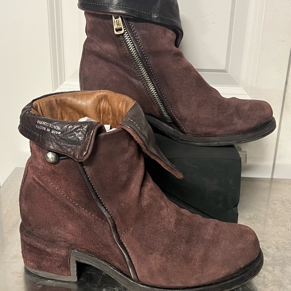 A.S. 98 Ibsen Womens Brown Leather  Suede Zipper Casual Dress Boots Size…